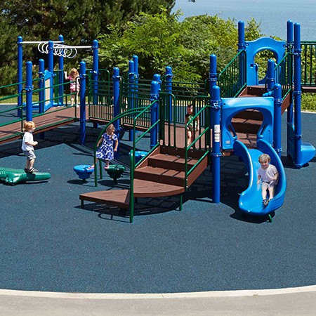 Rubber flooring for playgrounds